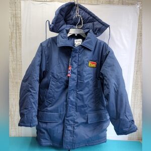 B-340 Pilot Men's Full Zip Hooded Quilted Lining Jacket Overcoat - Navy XL